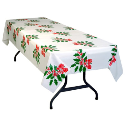 Tblmt Holly Bow Tablecover - EA - Image 1