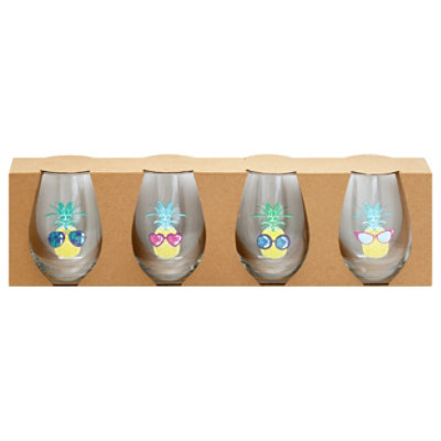 Signature SELECT Summer Stemless Wine Glass Pack 4 Count - Each - Image 3