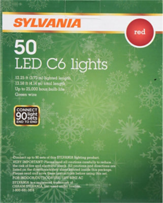 Inl 50ct Led C6 Lights Red - EA - Image 3