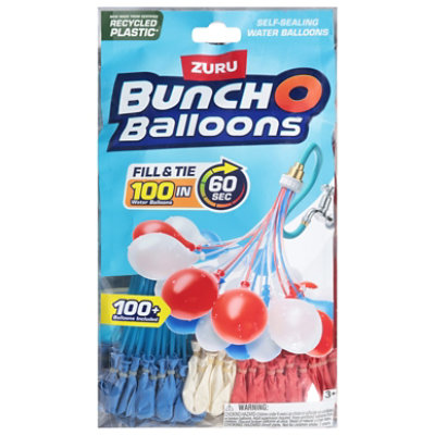 Zuru Bunch O Balloons Fill & Tie Red White & Blue - 3 Count - Image 1