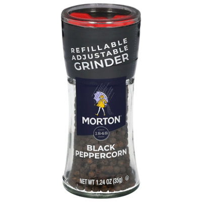 Morton Black Peppercorn Refillable Grinder - 1.24 Oz - Image 1
