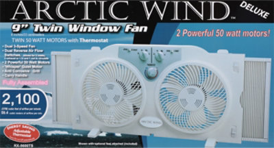 Artic Wind 9 Inch Twin Window Fan White Twin 50 Watt Motors With Independly Reversible 3 Speed Blades 1 Count - Each - Image 4