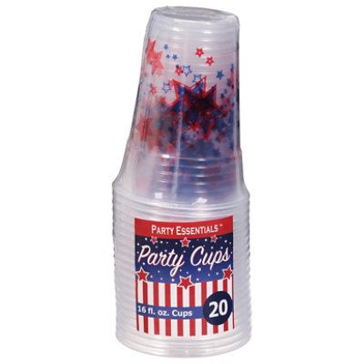 Party Essentials Stars Plastic Party Cups - 20 - 16 Oz - Image 1
