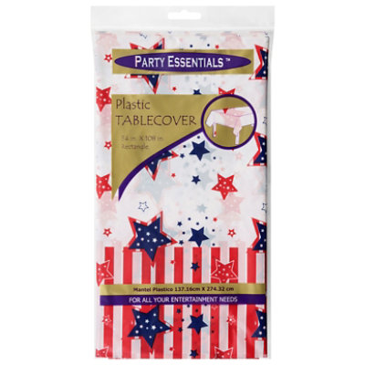 Stars and Stripes Plastic Table Cover - EA - Image 2