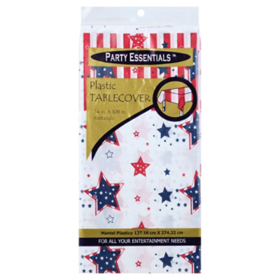 Stars and Stripes Plastic Table Cover - EA - Image 1