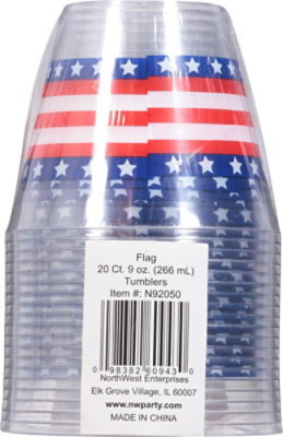 Northwest Enterprises 9 Oz Plastic Flag Print Tumblers 20 Count - Each - Image 4