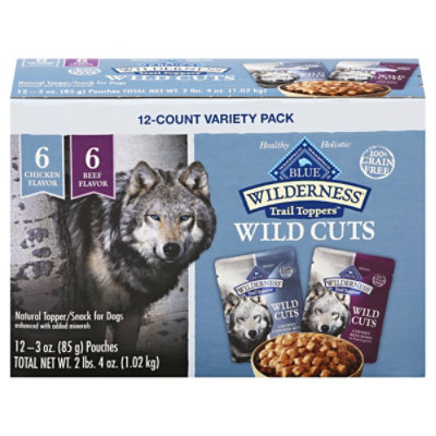 Blue Buffalo Wilderness Wild Cuts High Protein Beef & Chicken Wet Dog Food Variety Pack - 12-3 OZ - Image 3