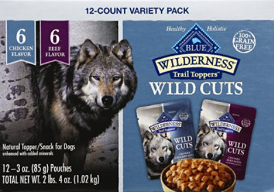 Blue Buffalo Wilderness Wild Cuts High Protein Beef & Chicken Wet Dog Food Variety Pack - 12-3 OZ - Image 2