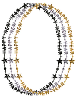 Black Silver Gold New Year Necklace 3 Count - Each - Image 1