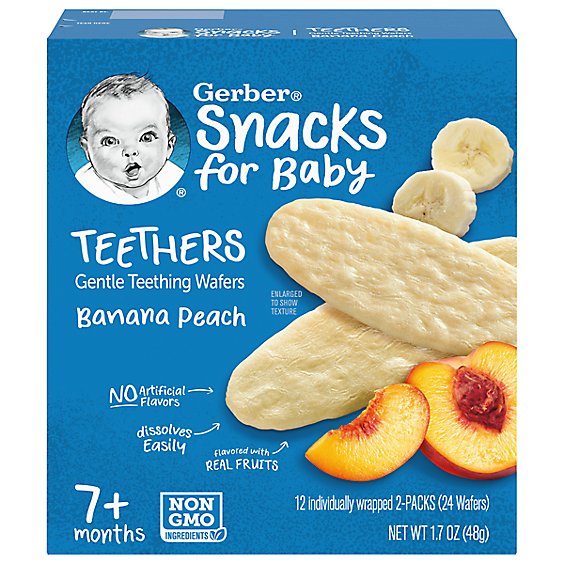 Gerber Banana Peach Snack Box for Baby Teethers - 12-1.7 Oz
