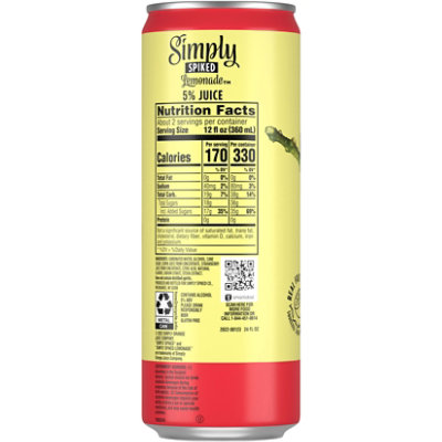 Simply Spiked Strawberry Lemonade 5% ABV Can - 24 Fl. Oz. - Image 2