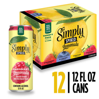Simply Spiked Variety Pack Hard Seltzer 5% ABV Cans - 12-12 Fl. Oz. - Image 1