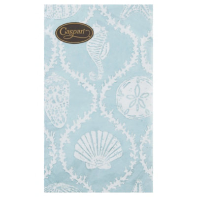 Caspari Seychelles Aqua Guest Towel - 15 Count - Image 3