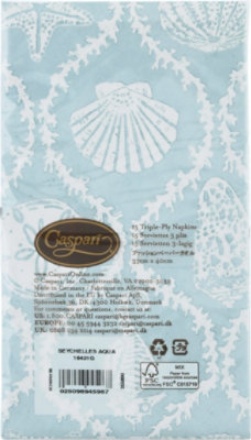 Caspari Seychelles Aqua Guest Towel - 15 Count - Image 4