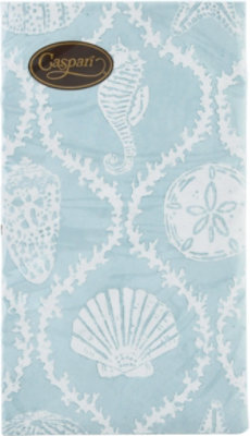 Caspari Seychelles Aqua Guest Towel - 15 Count - Image 2