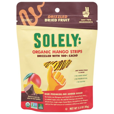 Solely Fruit Dried Mango Strips Drizzled With Cacao Organic - 2.8 OZ - Image 3