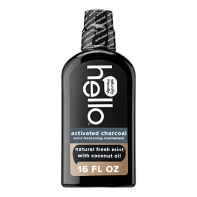 Hello Activated Charcoal Fresh Mint Mouthwash - 16 FZ - Image 2