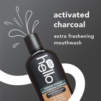 Hello Activated Charcoal Fresh Mint Mouthwash - 16 FZ - Image 2