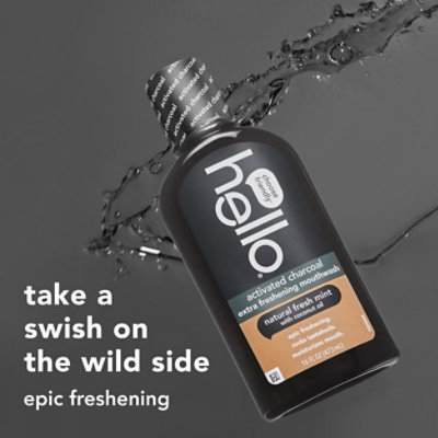Hello Activated Charcoal Fresh Mint Mouthwash - 16 FZ - Image 3