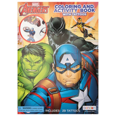 Bendon Avengers Color Activity Book With Tattoos - EA - Image 3