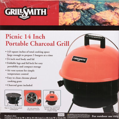 Grillsmith 14 Inch Picnic Charcoal Grill 1 Count - Each - Image 4