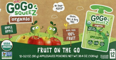 GoGo Squeeze Organic Applesauce - 12-3.2 Oz - Image 1