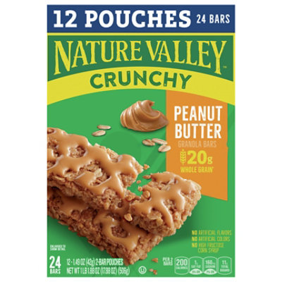 Nature Valley Granola Bars, Peanut Butter, Crunchy - 6 pack, 1.49 oz