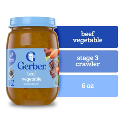 Gerber 3rd Foods Mealtime Beef Vegetable Baby Food Jar - 6 Oz - Image 1
