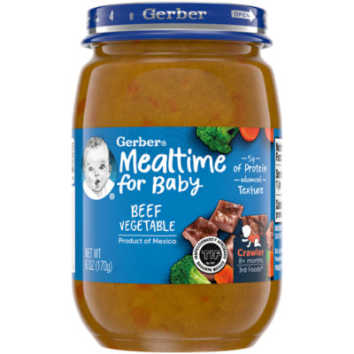 Gerber 3rd Foods Mealtime Beef Vegetable Baby Food Jar - 6 Oz - Image 1