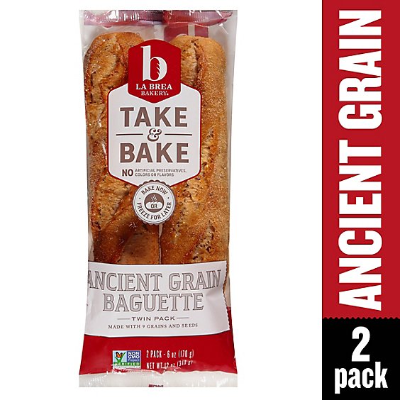 Bread Ancient Grain Baguette Twin Pack Take & Bake - 13.68 OZ