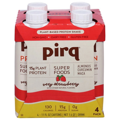 Pirq Plant-Based Very Strawberry Protein Shake in Cartons - 4-11 Fl. Oz. - Image 3