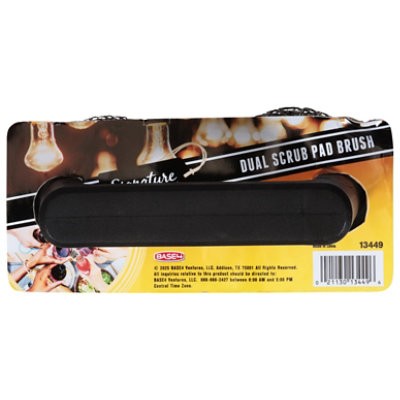 Signature SELECT Dual Stainless Steel Scrub Pad Brush - Each - Image 1