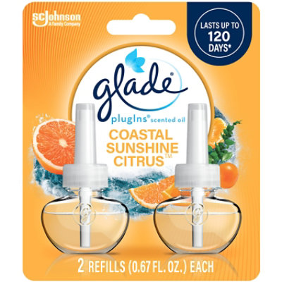 Glade Plugins Coastal Sunshine Citrus Scented Oil Air Freshener Refill - 2-0.67 Oz - Image 1