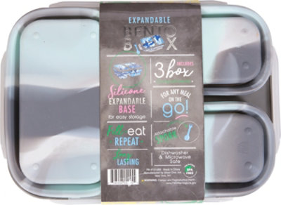 EcoOne 3 Compartment Silicone Expandable Bento Box - Each - Image 4