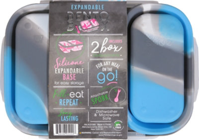 EcoOne 2 Compartment Silicone Expandable Bento Box - Each - Image 4