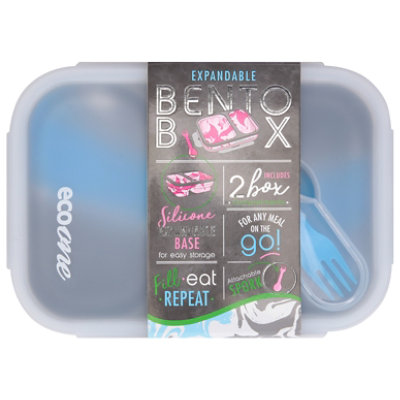 EcoOne 2 Compartment Silicone Expandable Bento Box - Each - Image 1