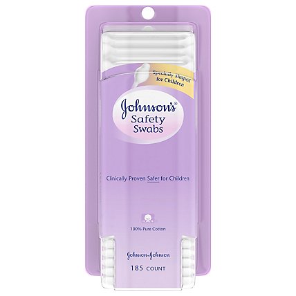 Johnson's Baby Safety Ear Swabs Made With Non-bleached Cotton 185 Ct - 185 CT - Image 3
