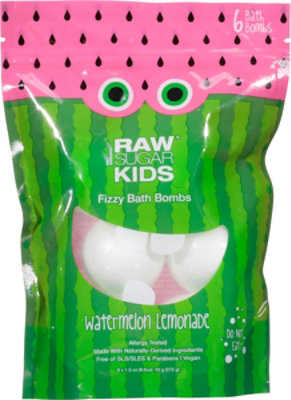 Raw Sugar Kid Bath Fiz 6ct Wtrmln&lmnde - 1.5 OZ - Image 2