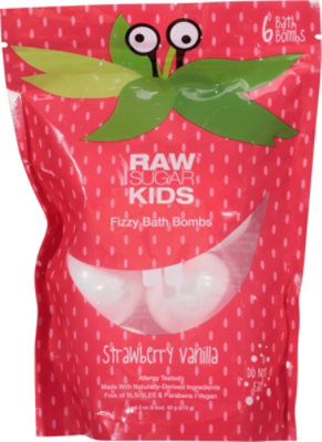 Raw Sugar Kid Bath Fizz 6ct Strwbry&van - 1.5 OZ - Image 2