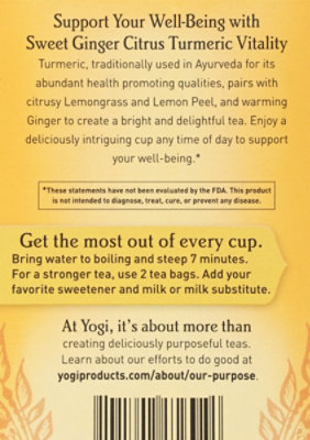 Yogi Sweet Ginger Citrus Tea - 16 Count - Image 6