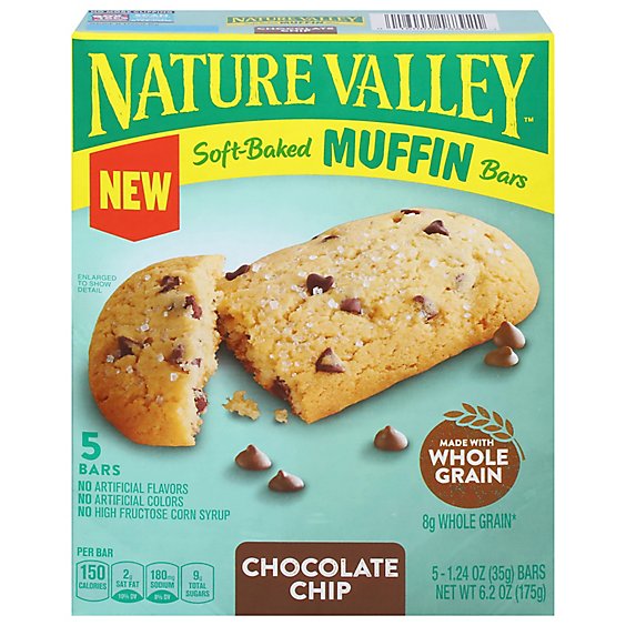 Nature Valley Soft Baked Chocolate Chip Muffin Bars 5 Count - 6.2 Oz