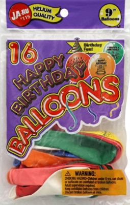 Ja Ru Happy Birthday Balloons - 16 CT - Image 2