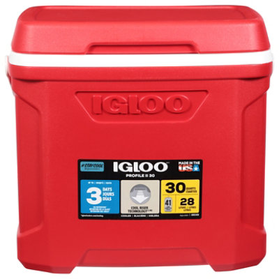 Igloo 30Qt Profile Ii Bail Cooler Red Cool Riser Technology Elevated Design Improves Cooling Performance Fits Popular Beverage Sizes 1 Count - Each - Image 3