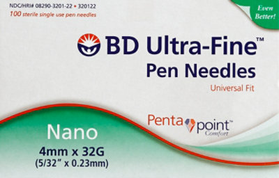 Bd Nano Pen Needles - 100 CT - Image 2