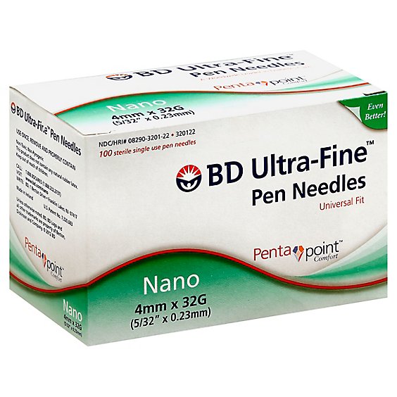 Bd Nano Pen Needles - 100 CT - Carrs