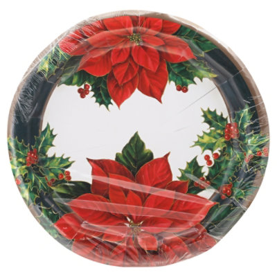 Signature SELECT Snowy Poinsettia Dinner Plates 8 Count - Each - Image 3