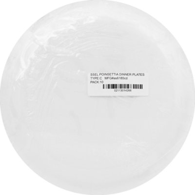 Signature SELECT Snowy Poinsettia Dinner Plates 8 Count - Each - Image 3