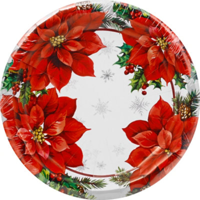 Ssel Poinsettia Dinner Plates - 8 CT - Image 2