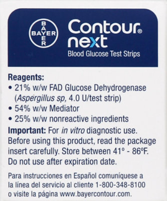 Bayer Contour Next Blood Glucose Test Strips - 25 CT - Image 3