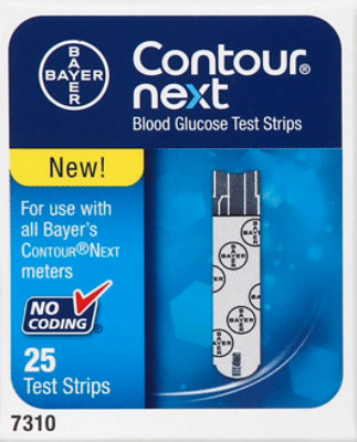 Bayer Contour Next Blood Glucose Test Strips - 25 CT - Image 2
